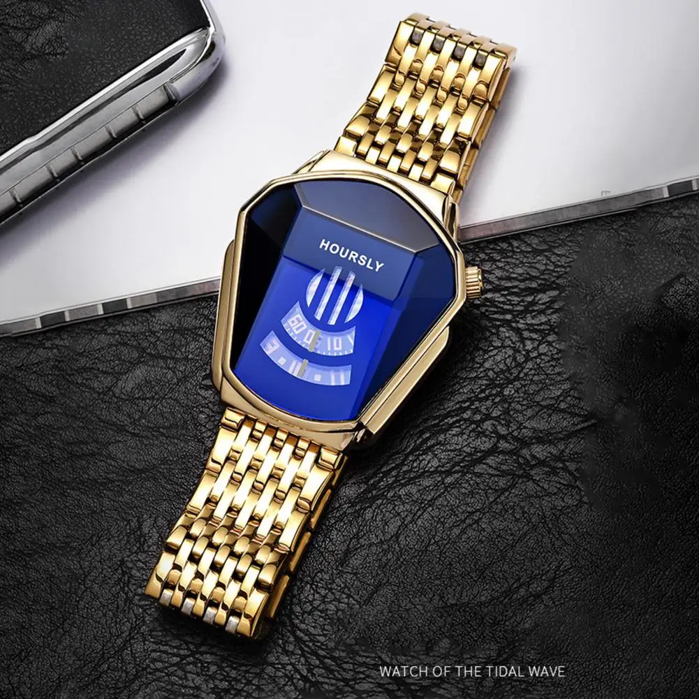 Men Wristwatch Trendy Stainless Steel Waterproof Men Quartz Wristwatch Cool Rust-proof Quartz Watch Men Accessories