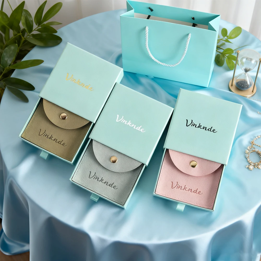 

Массовый толстый ящик из крафт-бумаги, шкатулка для драгоценностей, кольцо, ожерелье, браслет, серьги, подарочная витрина, упаковочные коробки с сумкой на кнопках