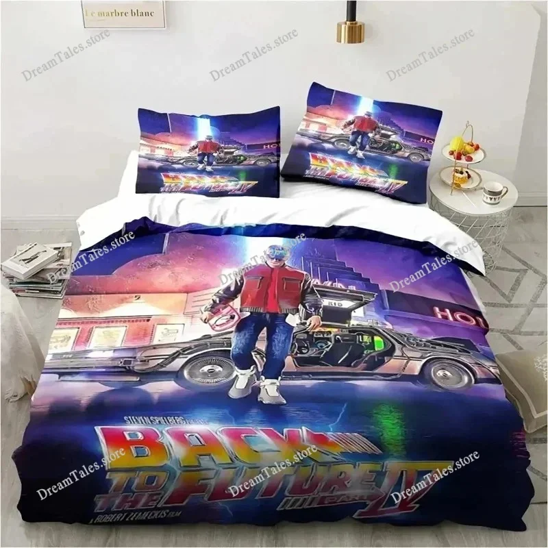 

Back To The Future Classic Movie Retro Sheets Quilt Covers Bedding Dormitory Sheets Bedding Set Soft Warm Bedding Set369