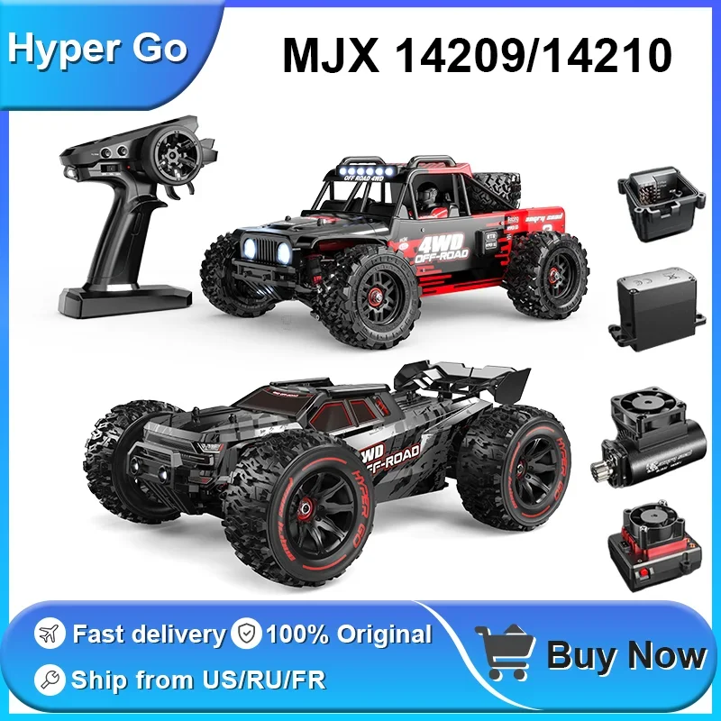 Hypergo MJX 14210 1/14 V2.0 Rc zdalnie sterowanym samochodowym 4WD wyścigi drogowe zdalnie sterowana ciężarówka bezszczotkowy elektryczny zabawki chłopięce samochód do driftu 2.4G