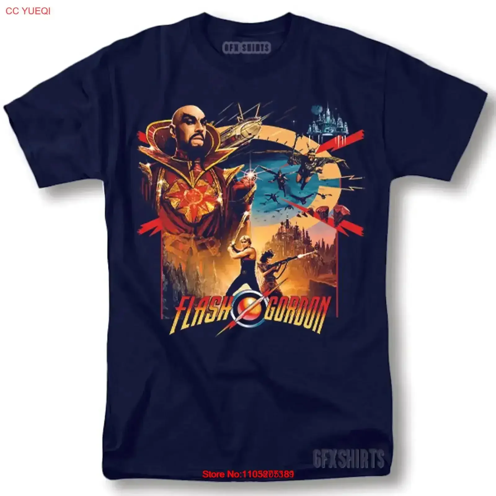 Flash Gordon T Shirt Movie Classic Retro Vintage Design Washed Casual Soft Stylish fashion Versatile vintage Washed homme