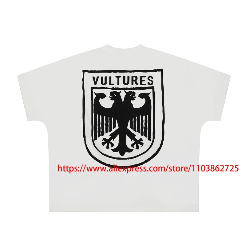

Trendy Brand Kanye West T-shirt Summer High Street Casual Round-neck Short Sleeve Logo Printed Vultures T shirts Tops