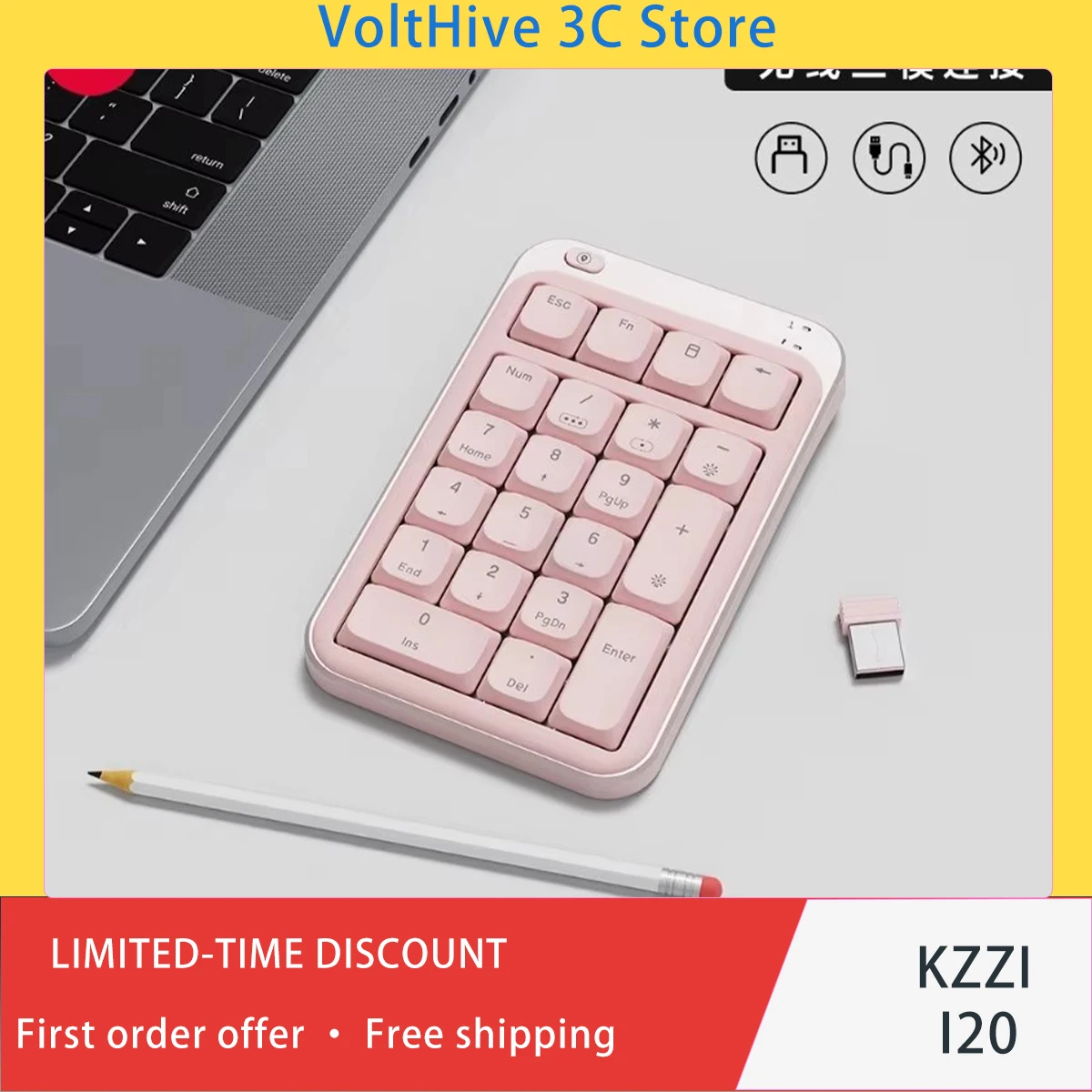 KZZI I20 Wireless Low‑Profile Mechanical Keyboard Lightweight Portable Top Structure Long Battery RGB Silent for Office PC Gift