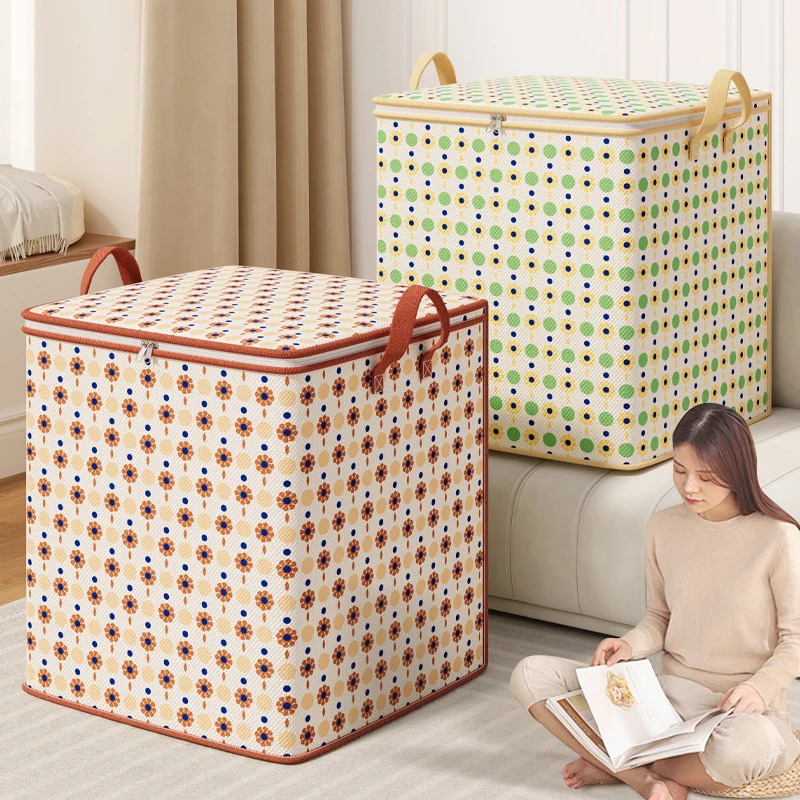 Large Capacity Clothes Storage Bags Closet Organizers Storage Bins Foldable Storage Toy Containers Box Dust-Proof Moving Bag