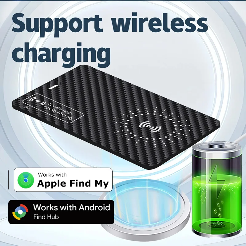 1/2-Pack Smart Air Tag GPS Tracking Card for IOS and Android - Lost and Found Alert Device. Wallet/Card Locator Smart Card