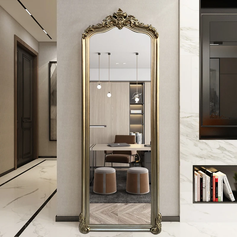 Full-body cloakroom fitting clothes porch wall-hung household luxury alien retro explosion-proof mirror.