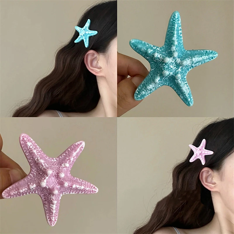 1PC Accessori per capelli fai da te Eleganti fermagli per capelli stella marina per forcine da donna Barrette per feste estive in spiaggia