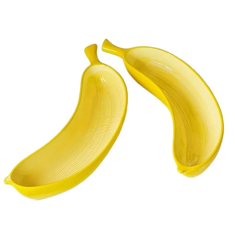 

Banana-shaped exquisite ceramic fruit snacks, refreshments, snack plates, creative tableware