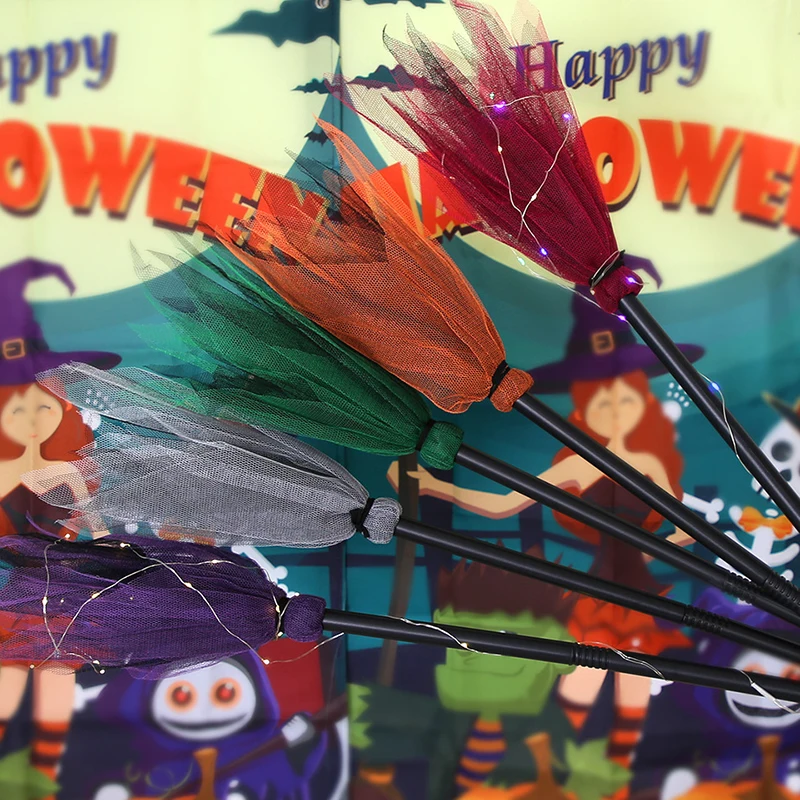 Miotła czarownicy dla małych dzieci | Miotła czarownicy Dekoracje na Halloween Rekwizyty fotograficzne Zabawki Halloween Cosplay Przebranie