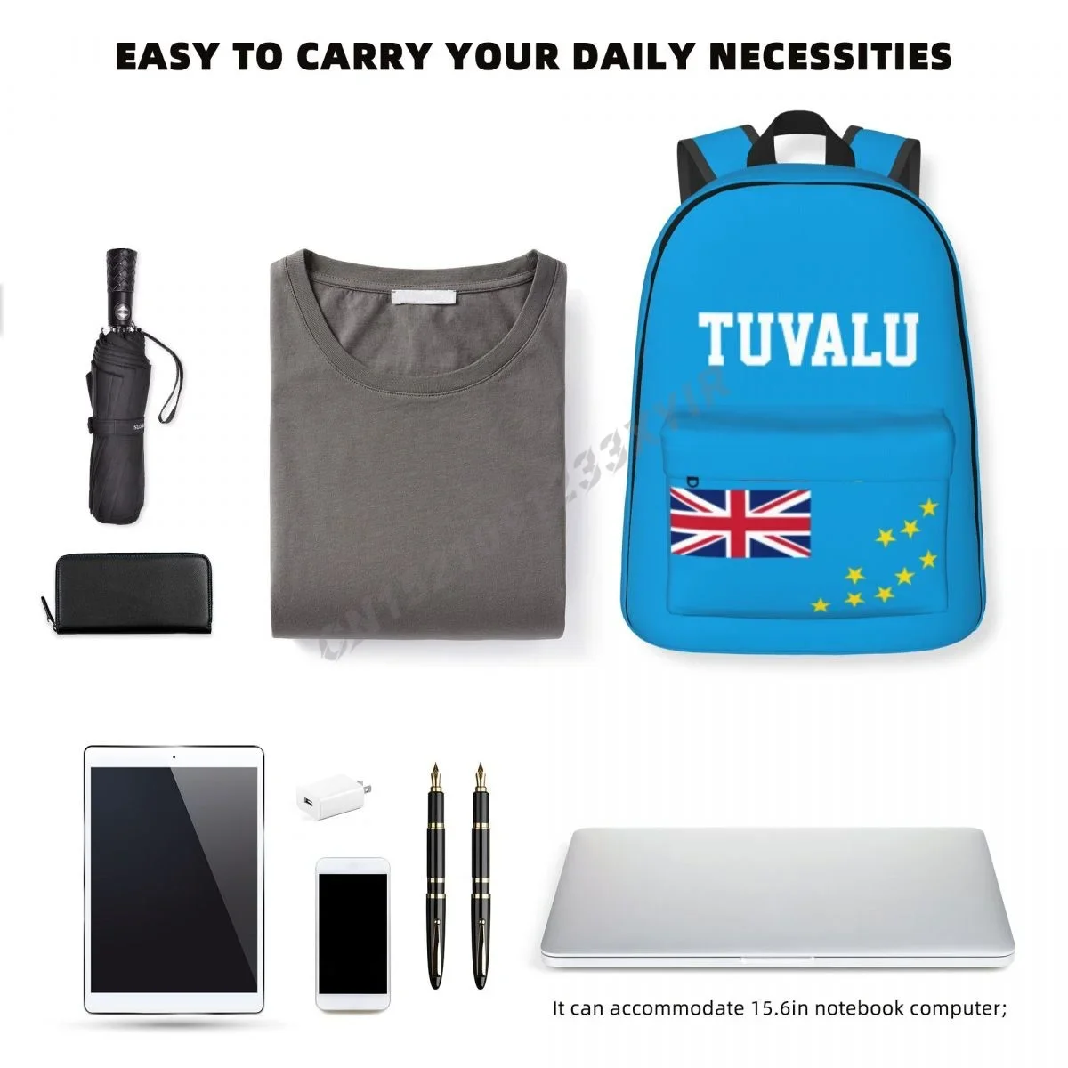 Custom Bag Unisex Backpack Tuvalu Flag Stitch Schoolbag Messenger Bag Case Laptop Travel Bag Mochila Gift