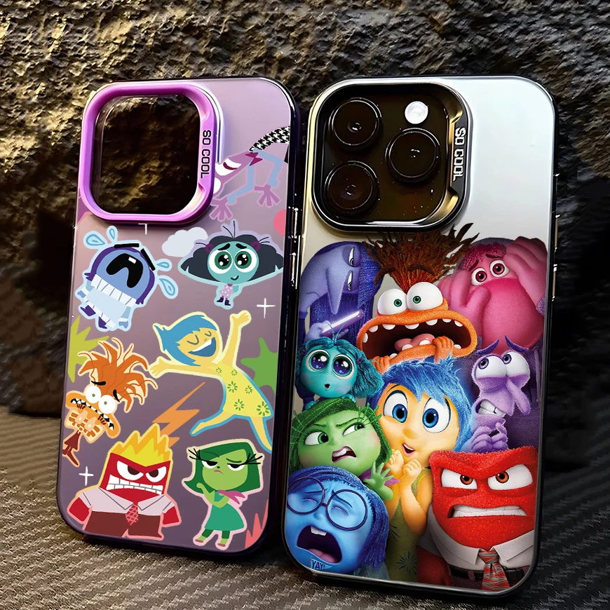 Inside Out 2 Disneys Phone Case For iPhone 16 15 14 13 12 11 Pro Max X XR XSMAX 8 7 Plus Candy Matte Shockproof Back Cover