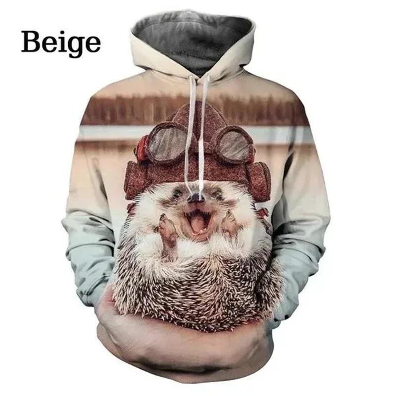 

Men's and Women's identical hoodie 3D printed cute hedgehog pattern new unisex men's hoodie Casual fun animal hoodie sweatshirt