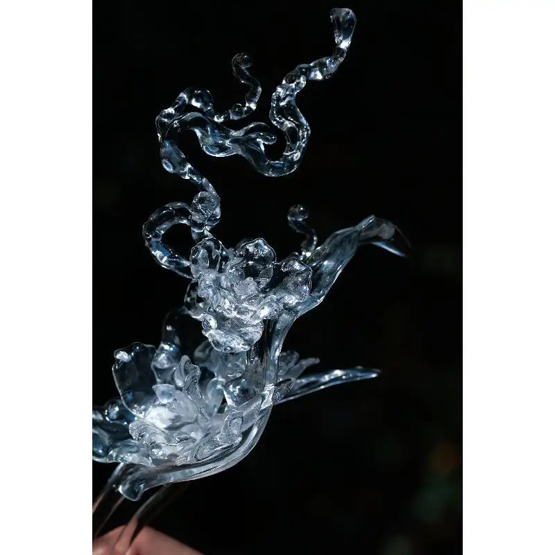 

Заколка для волос из смолы с принтом, аксессуары Hanfu в древнем стиле, аксессуары в китайском стиле