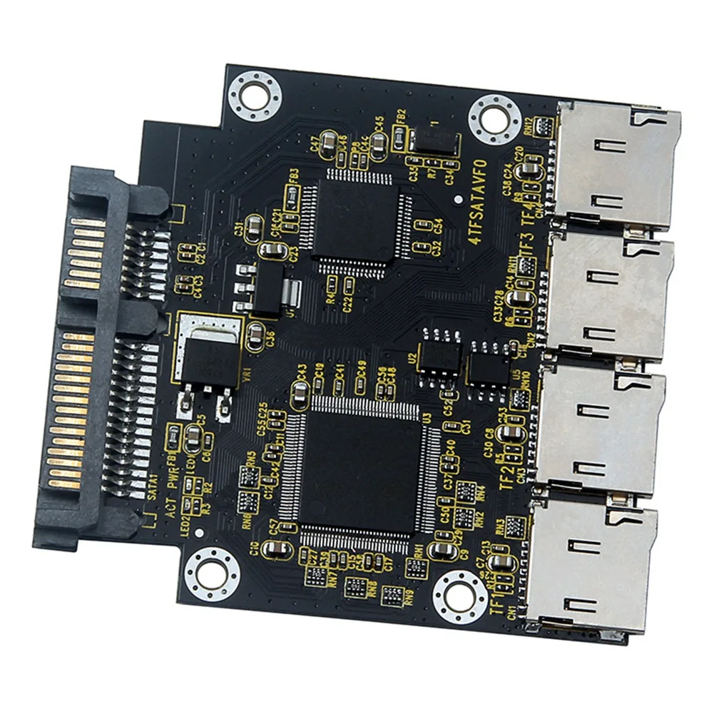 2.5 Inch 4 TF to SATA Adapter Card, Self-Made SSD Solid State Drive, For Micro-SD to SATA Group RAID