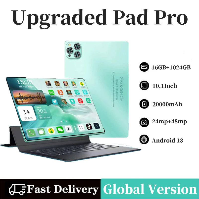 

2024 Tablet Global Version Pad Air Pro 11 inch HD 4K Android 13 16GB+1T 20000mAh 5G Dual SIM Bluetooth WiFi GPS 10 Core Tablet