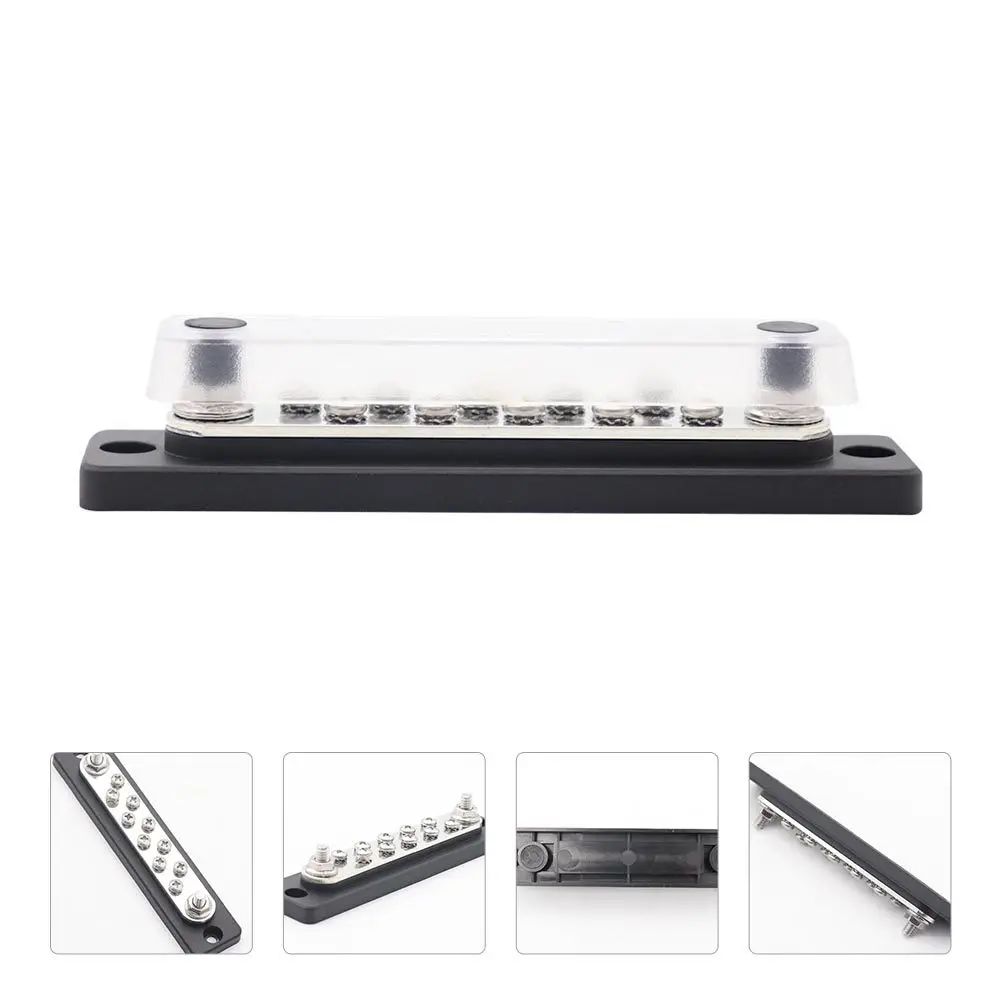 1Pcs Bus Bar Terminal Junction Block 12 Positions High Strength Insulated Flame Resistant Distribution Block for Car Motorbike