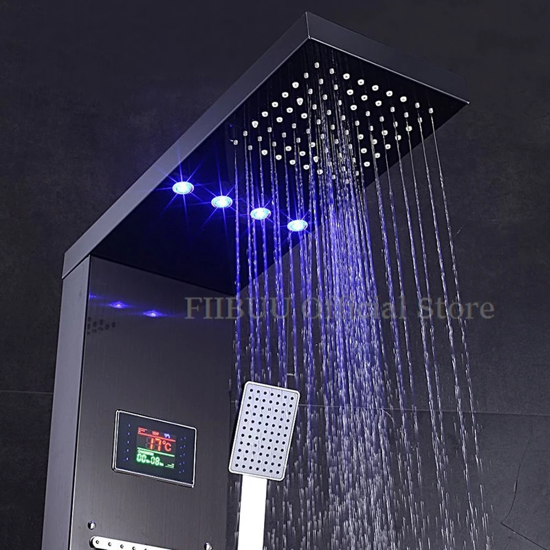 Luxury Shower Smart Shower System Numbers Showing For Bathroom Electronic Shower Pressurized  Rain Shower Head  Shower Set