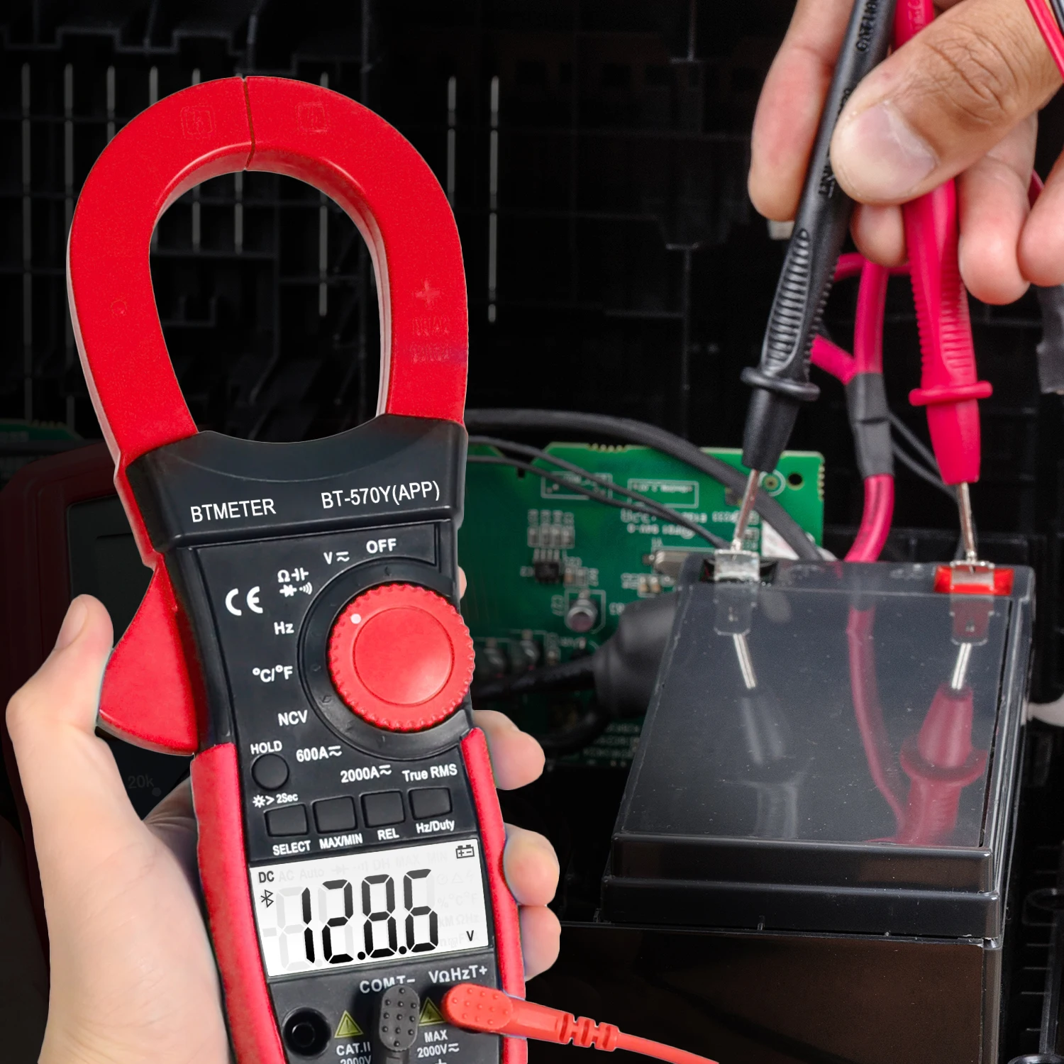 BTMETER BT-570Y-APP Digital Clamp Multimeter, 2000A / 2000V ,True RMS Meter, with Bluetooth ,APP, AC/DC Voltage & Current Tester