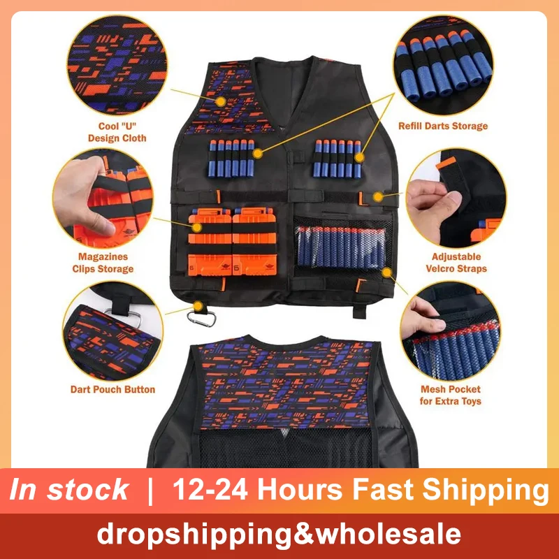 For Nerf NStrike Elite Series Game Kids T actical Vest Suit Kit Set Outdoor Game Kids T actical Vest Holder Kit competitive vest