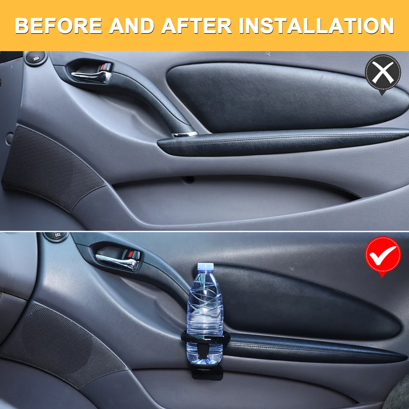 1Pcs carbon steel black For Toyota Celica 1999-2005 car passenger inner door panel water cup holder car modification accessories