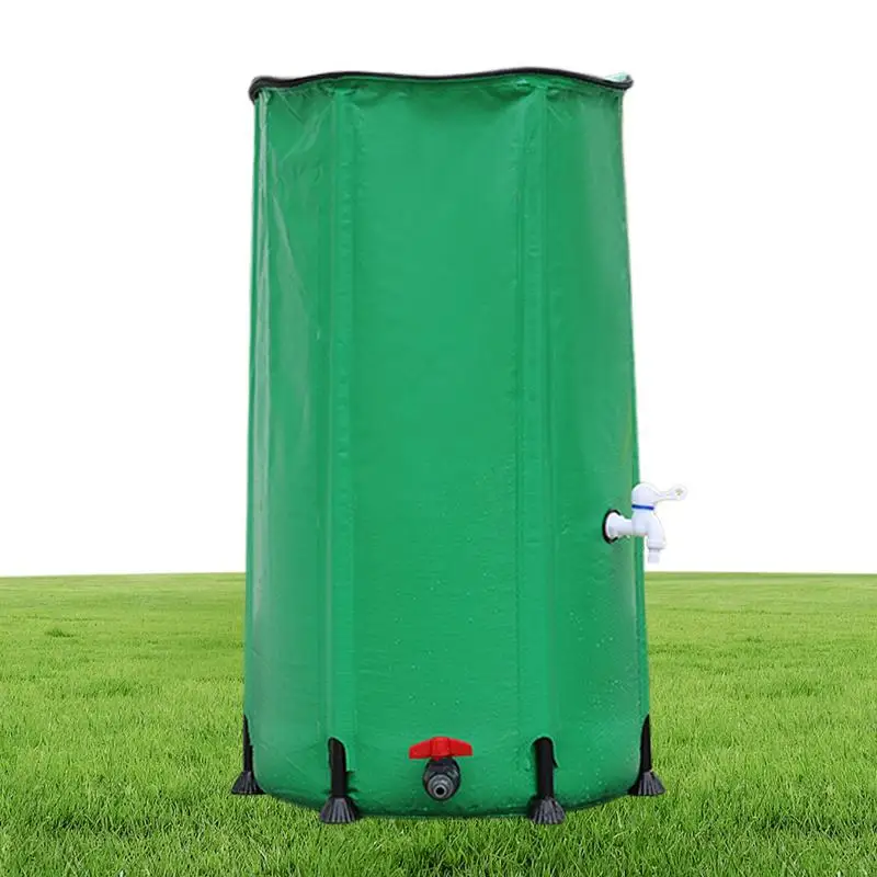 

Portable Rain Barrel Collapsible PVC Rain Water Collection With Spigot Water Storage Container Top Mesh Portable Rain Barrels