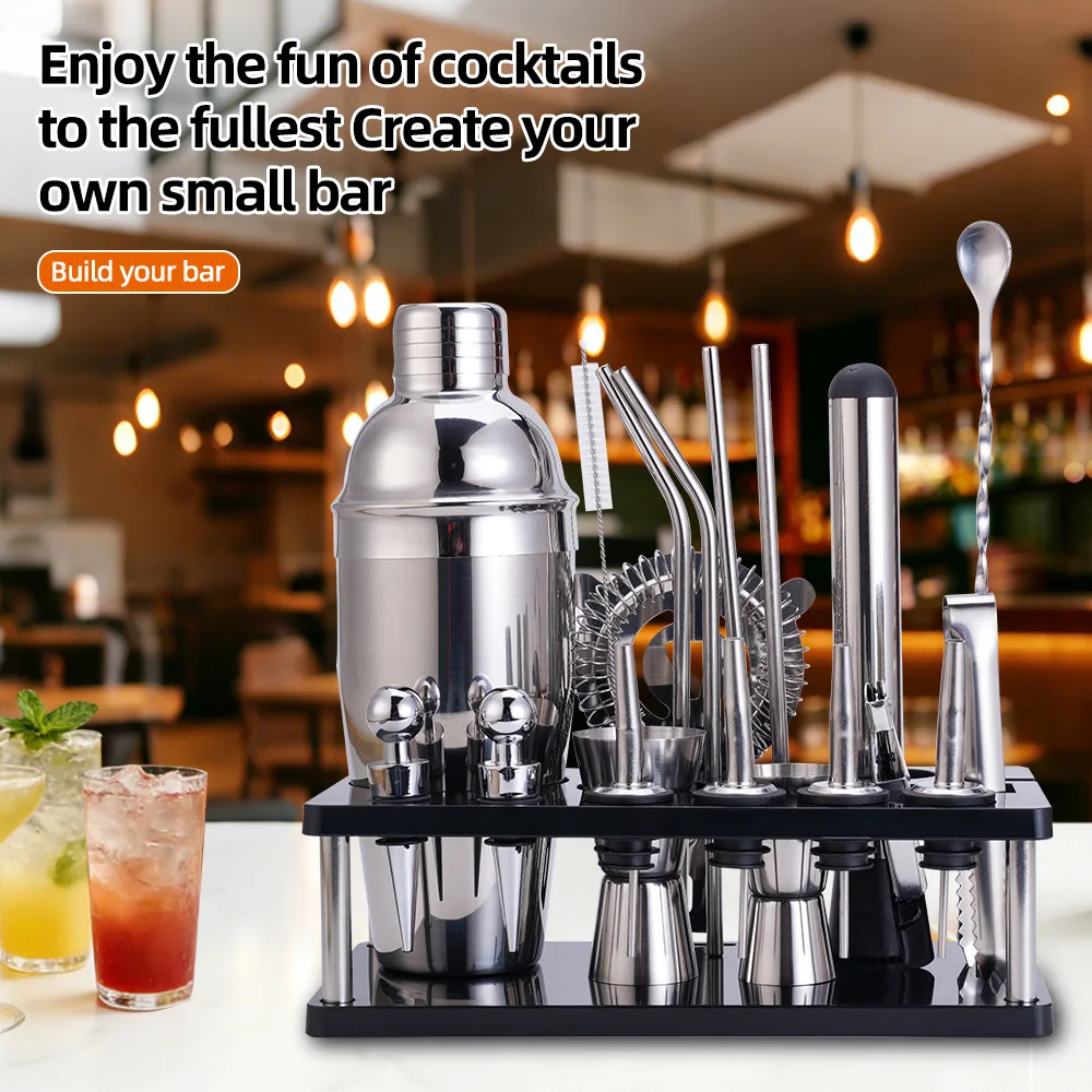 Wine Set Bar Food Grade Thickened Stainless Steel Snow Jug Bartender 20 Pieces Set Barware Kitchen,Dining & Bar