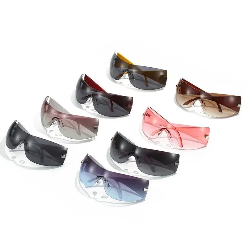 

Fashion Shades One Piece Hip Hop Rimless Y2K Sunglasses Wrap-Around Sun Glasses