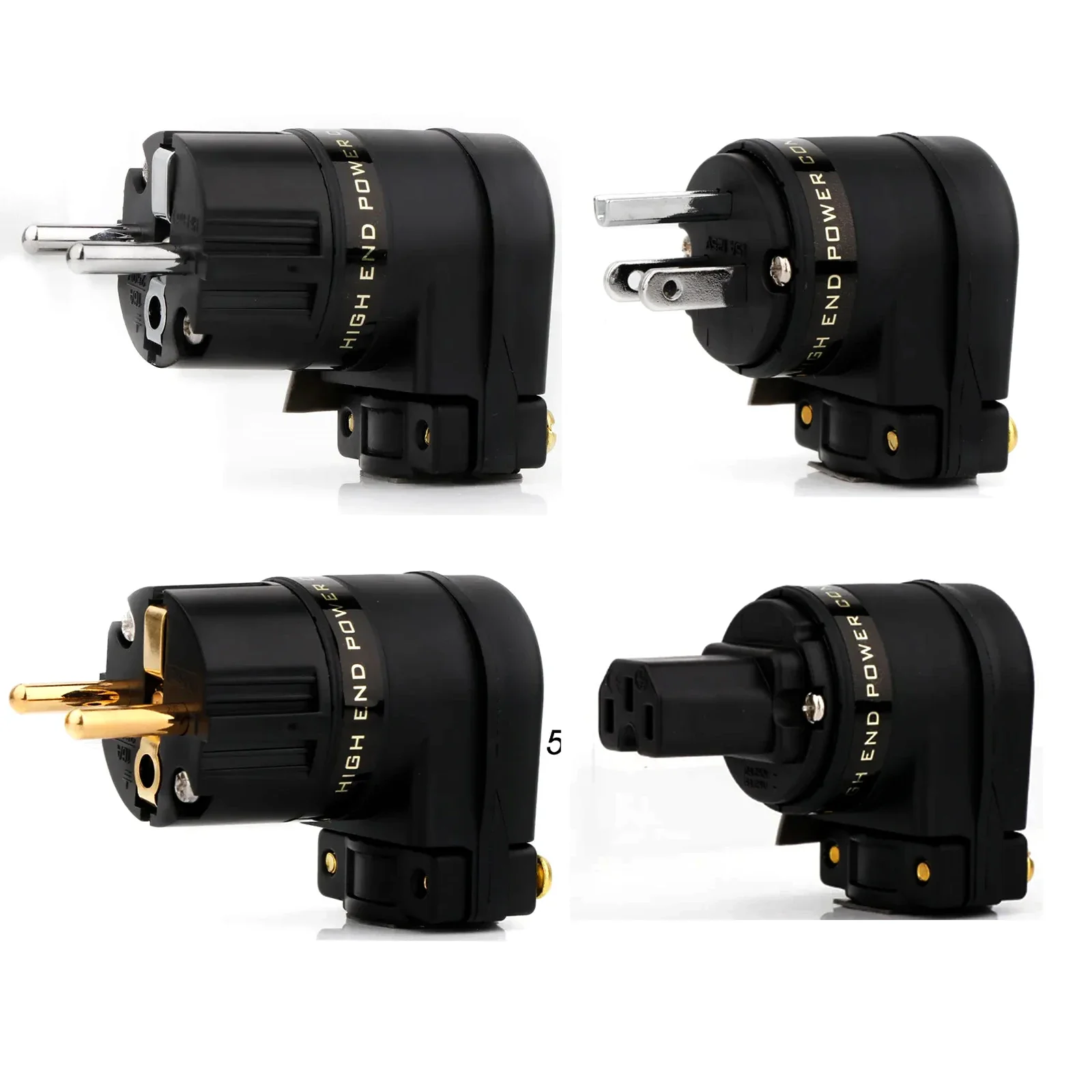 IEC C14 Female Socket 90 Degree EU/US Adjustable L-shaped Right Angle Plug Main Power Connector Adapter 7-character Plug