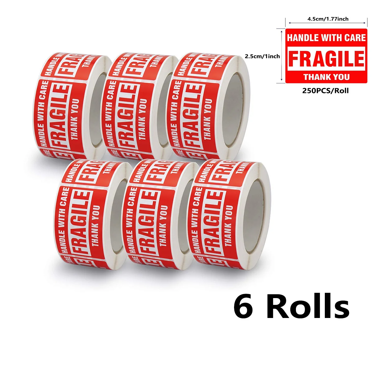 0.92x1.77 inch Fragile Labels Handle with Care Warning Packing Shipping Label Multi-Pack Products Permanent Adhesive -250 Labels