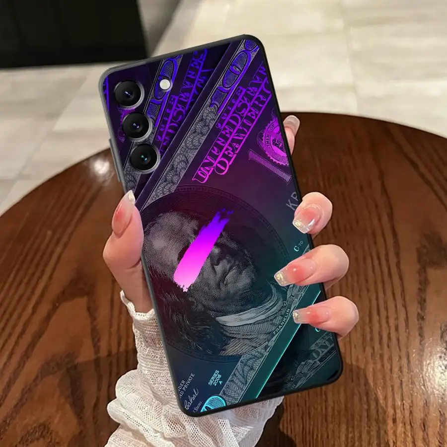 เคสโทรศัพท์มือถือแบบนิ่มสีดำลาย Cool 100 Dollar Bank สำหรับ Samsung Galaxy A51 A73 A36 A22 A52 A26 A72 A32 A25 A71 A35 A41 A24 A55 A23