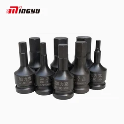 임팩렌치 1/2 에어임팩 임팩렌치 소켓 인치 드라이브 충격 Allen 키 렌치 헤드 전원 도구 60mm H4 H19 6 포인트 육각 비트 래칫 자동 복구 도구 임팩트 소켓 라쳇렌치 임팩 소켓