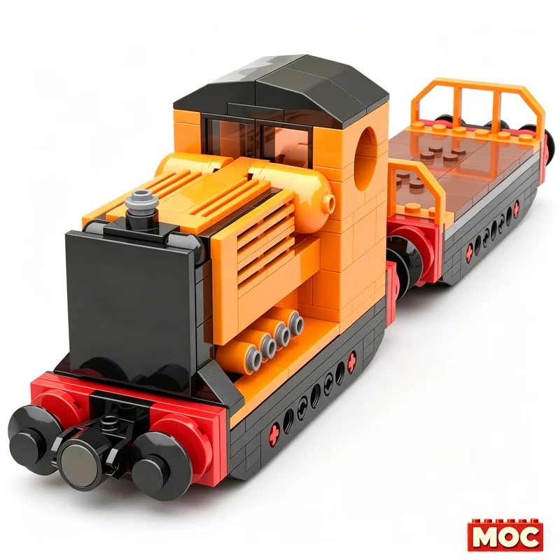 321PCS Rusty The Narrow Gauge Maintenance Diesel Engine MOC Model Train Blocks DIY Assembly Toy For Kids And Fans Display Gifts
