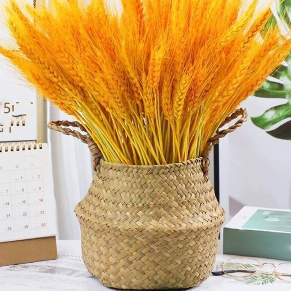 

Seaweed Wicker Basket Rattan Laundry Hamper Plant Pot Holder Hanging Flower Organizer Storage Container Cesta Mimbre Home Decor-