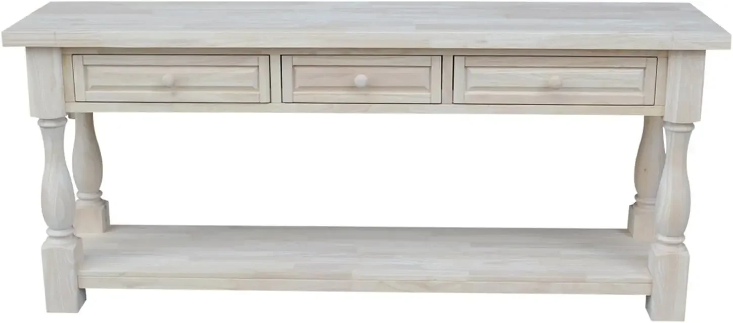 International Concepts Tuscan, 65 by 14-Inch Console Table, Unfinished