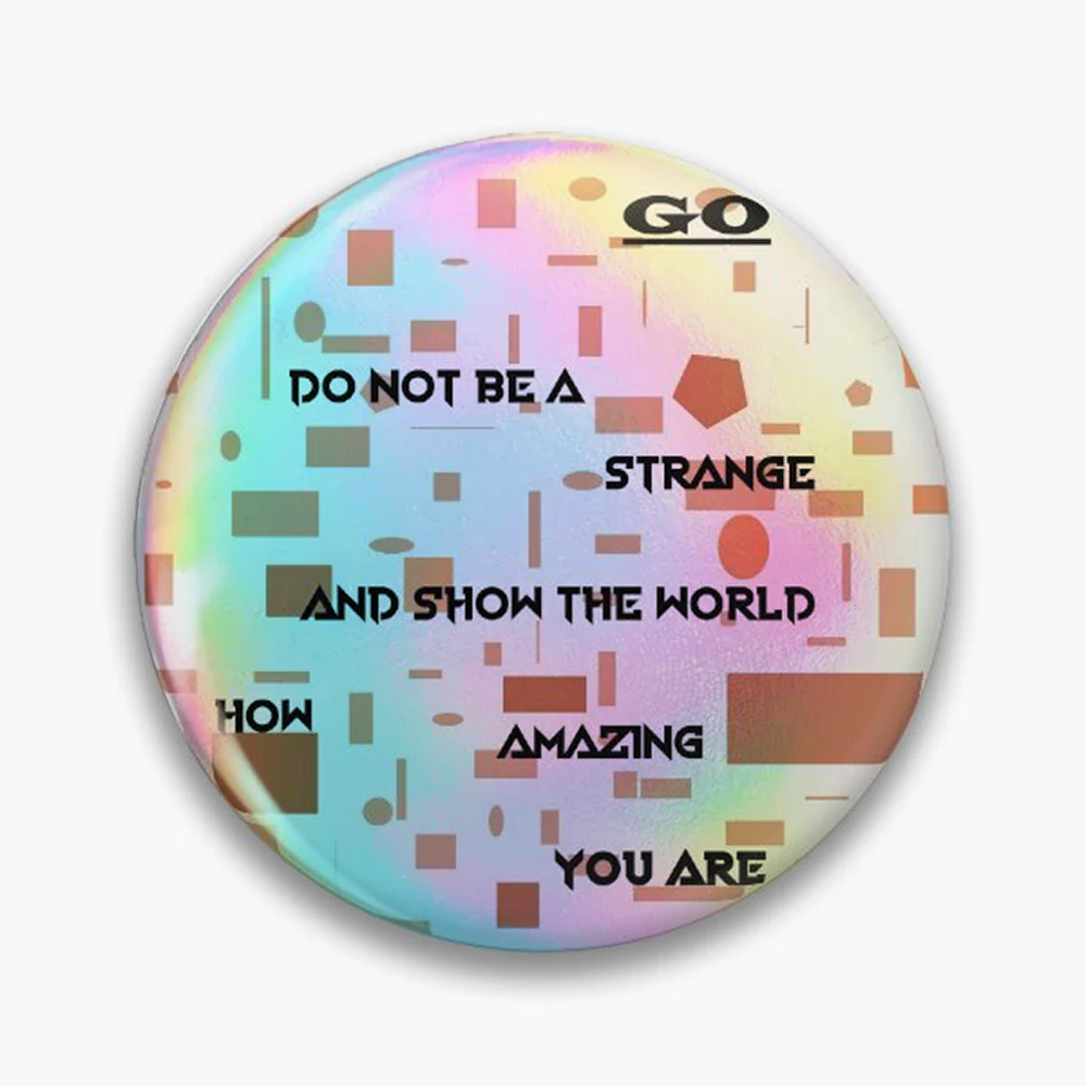 Show the world how AMAZING you are Pin Holographic Star Heart Pin Brooches Laminated Button Fashion Accessory