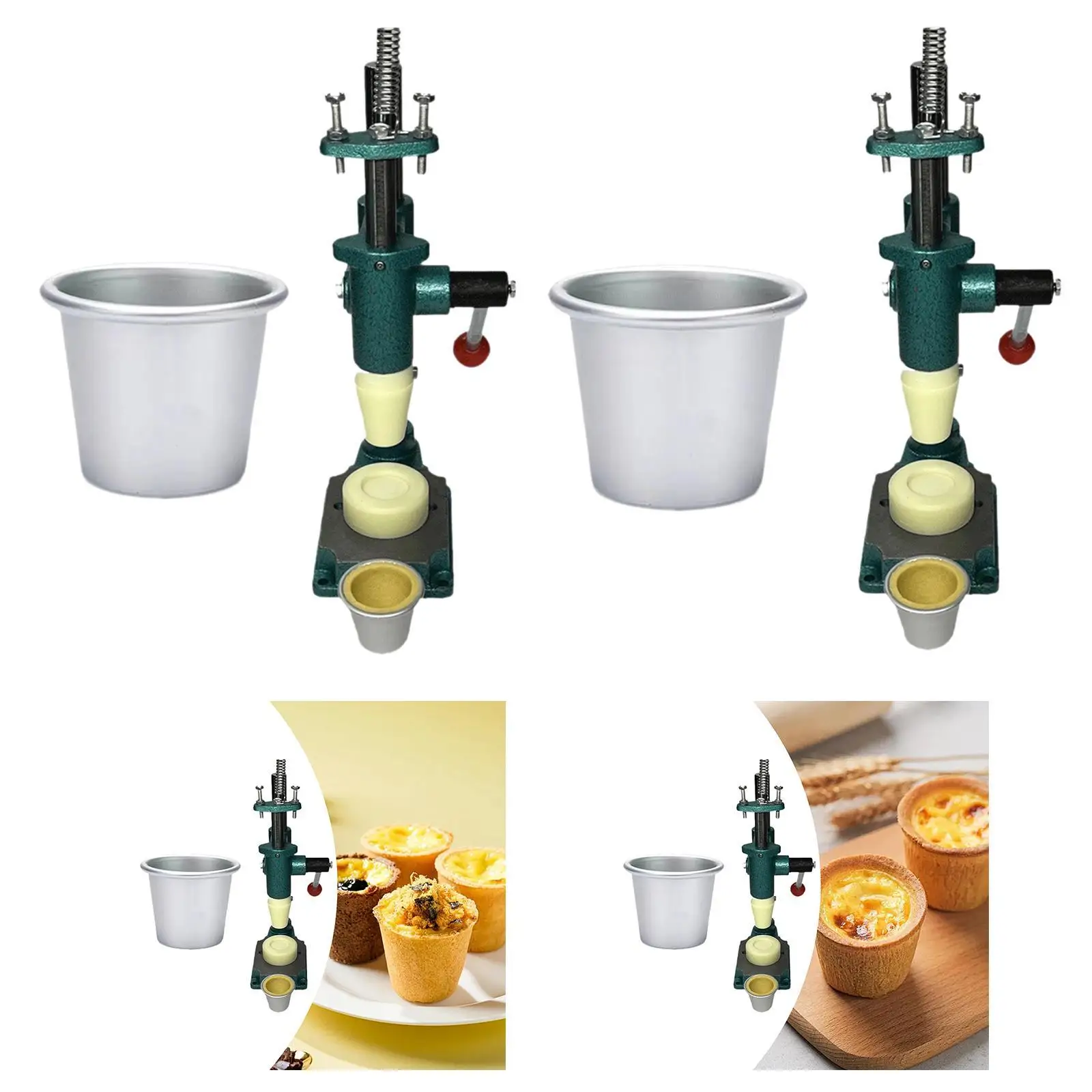 Custard Tart Shell Forming Machine, Hand Press Making Egg Tart Skin Tool, Manual Egg Tart Maker Machine for Pudding Cups