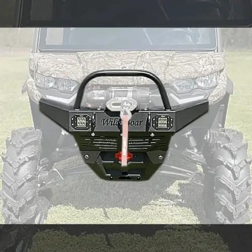 Front Winch Bumper with Lights, Compatible with 2020-Up UTVs