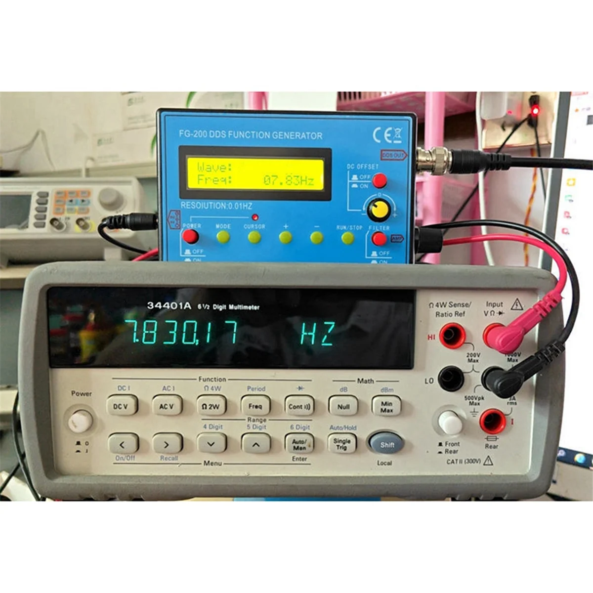 FG-200 DDS 기능 신호 발생기 주파수 카운터, 신호원 모듈 사인, 스퀘어, 톱니 파형, 0.01Hz -500KHz