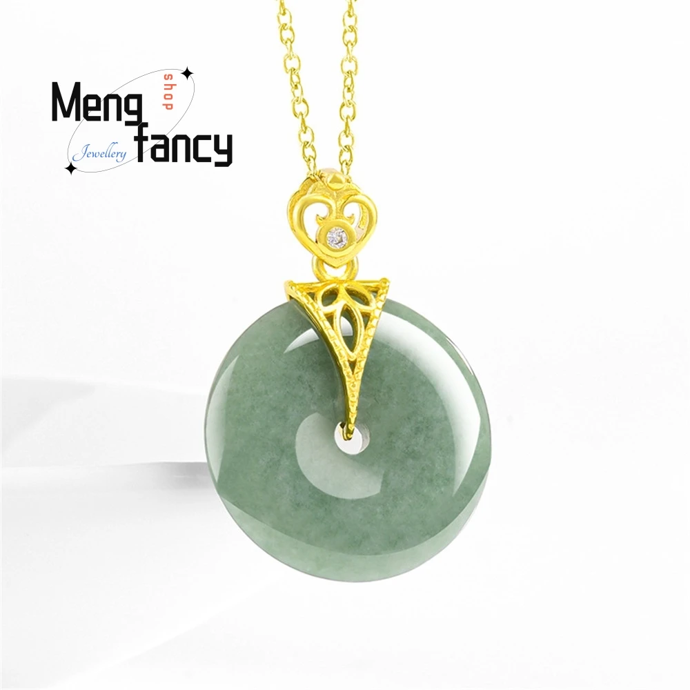 

Natural A-grade Jade Bean Green Peace Pendant, Ice-type Jade Pendant, Women's Jade Pendant Gift Fashion Jewelry Best Selling