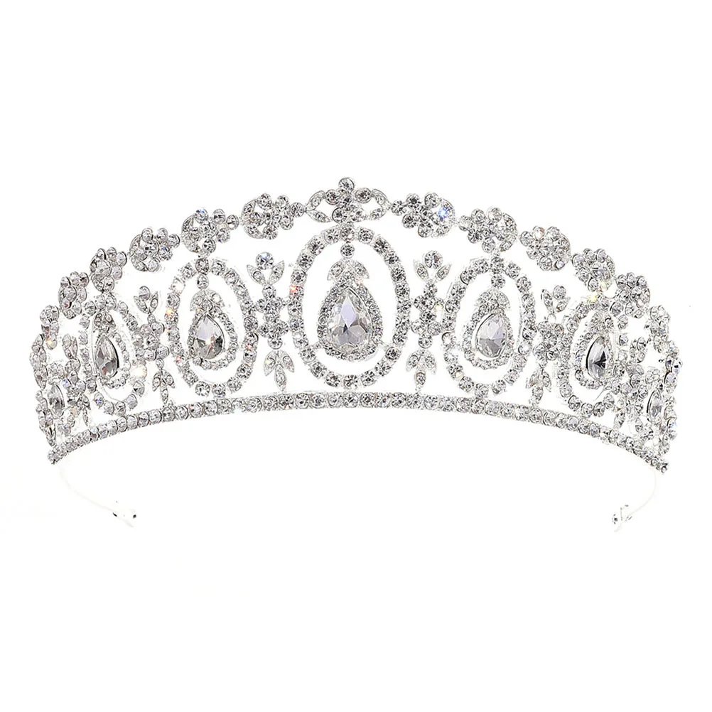 

Elegant Bridal Hair Hoop Rhinestone Crown Jewelry Fit Lady Vrown Women Girls Bridesmaids Occasions Headband Tiara