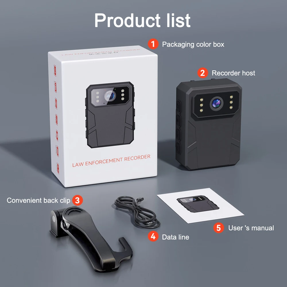 4K/1080P HD ミニカメラ 2 インチカラースクリーン赤外線ナイトビジョン警察カメラポータブルボディ着用ビデオカメラ