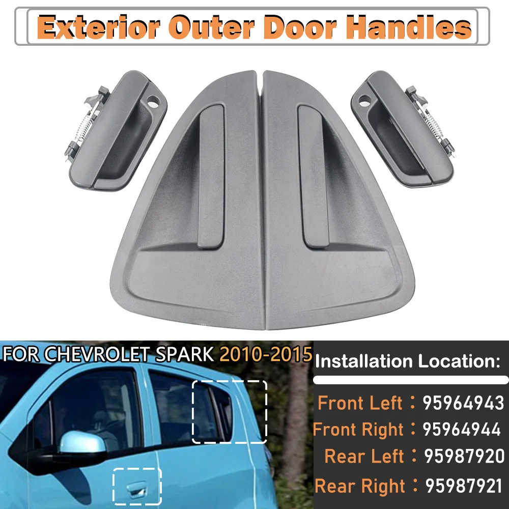 Outside Exterior Door Handles For Chevrolet Spark Front Rear Left Right 2010-2015 95964944 95964943 95987921 95987920