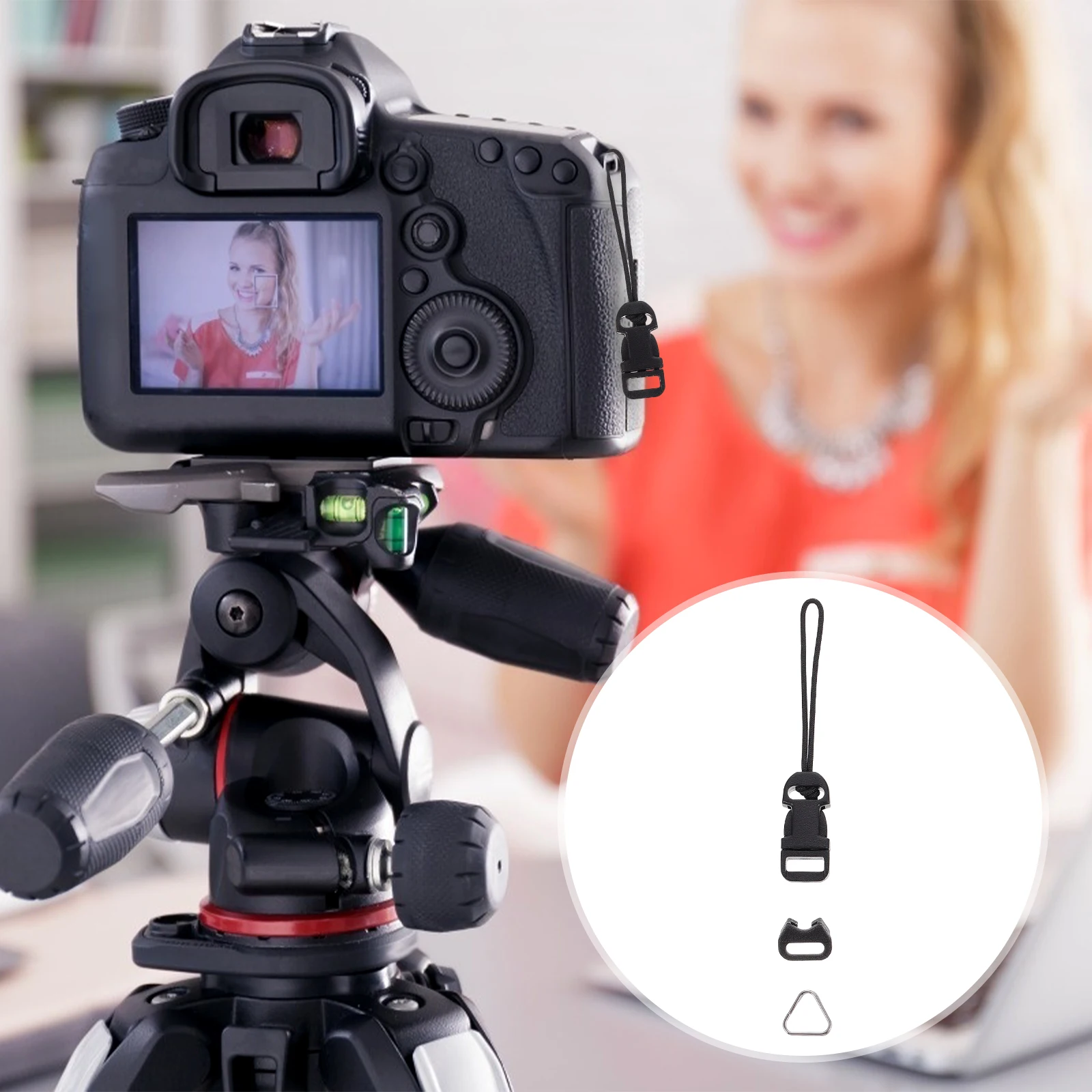 

8 Pcs Camera Strap Buckle Black Quick Release Harness Hooks ABS Elastic Plastic Belt Shoulder Accessories QD Clip Adapter Camera