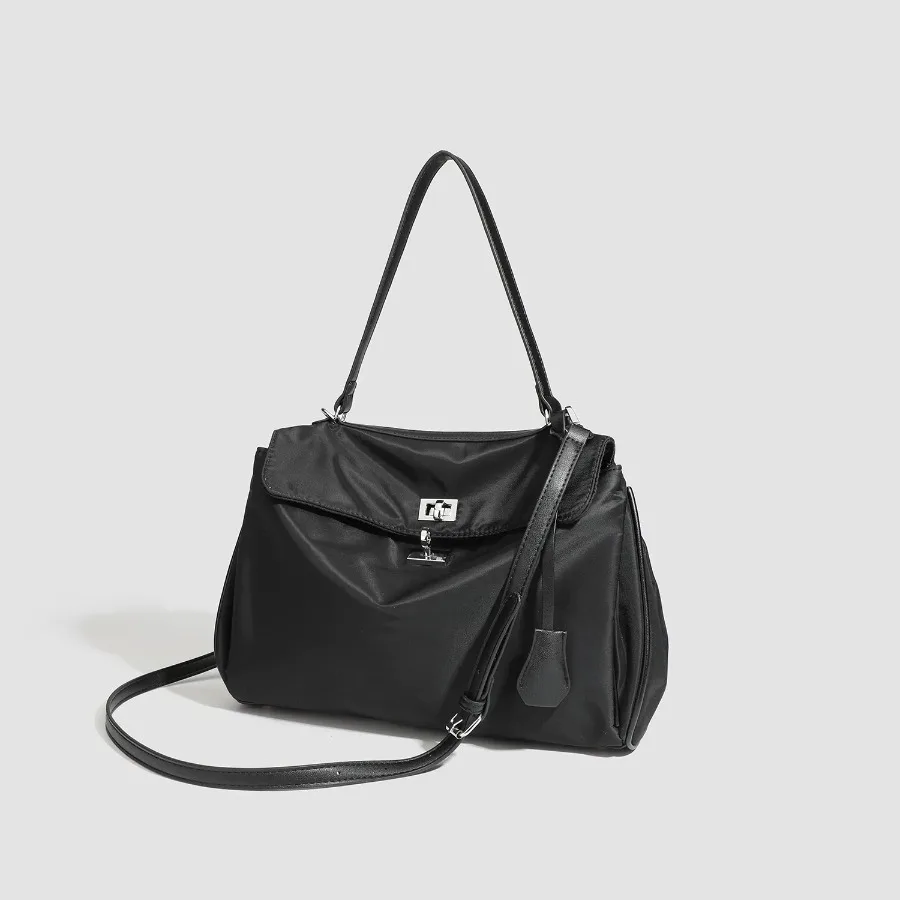 

Spring and summer new commuter handbags versatile texture large-capacity nylon cloth handbag shoulder senior crossbody bag