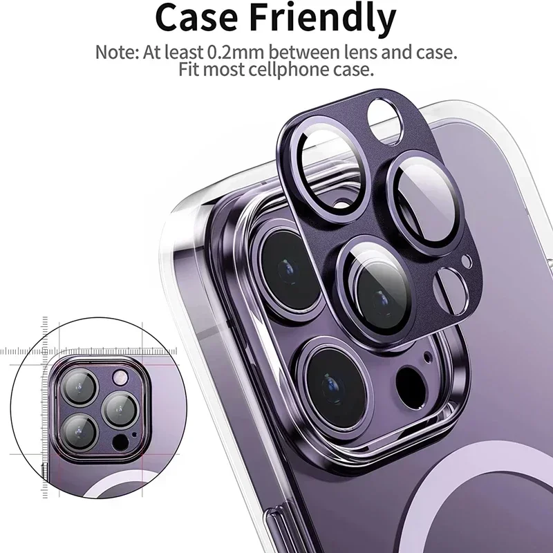 1Pcs Metal Camera Lens Protector Glass For IPhone 13 12 11 14 Pro Max HD Back Lens Protective Film For IPhone 12 Mini 15 PRO 14