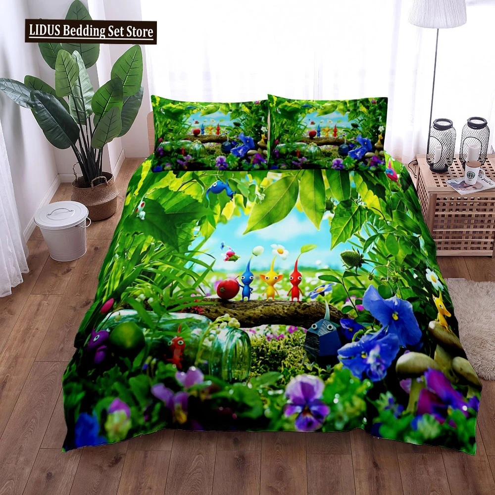 

Pikmin Bugs Duvet Cover Set King Queen Double Full Twin Single Size Bed Linen Set Cover With Pillowcase Custom