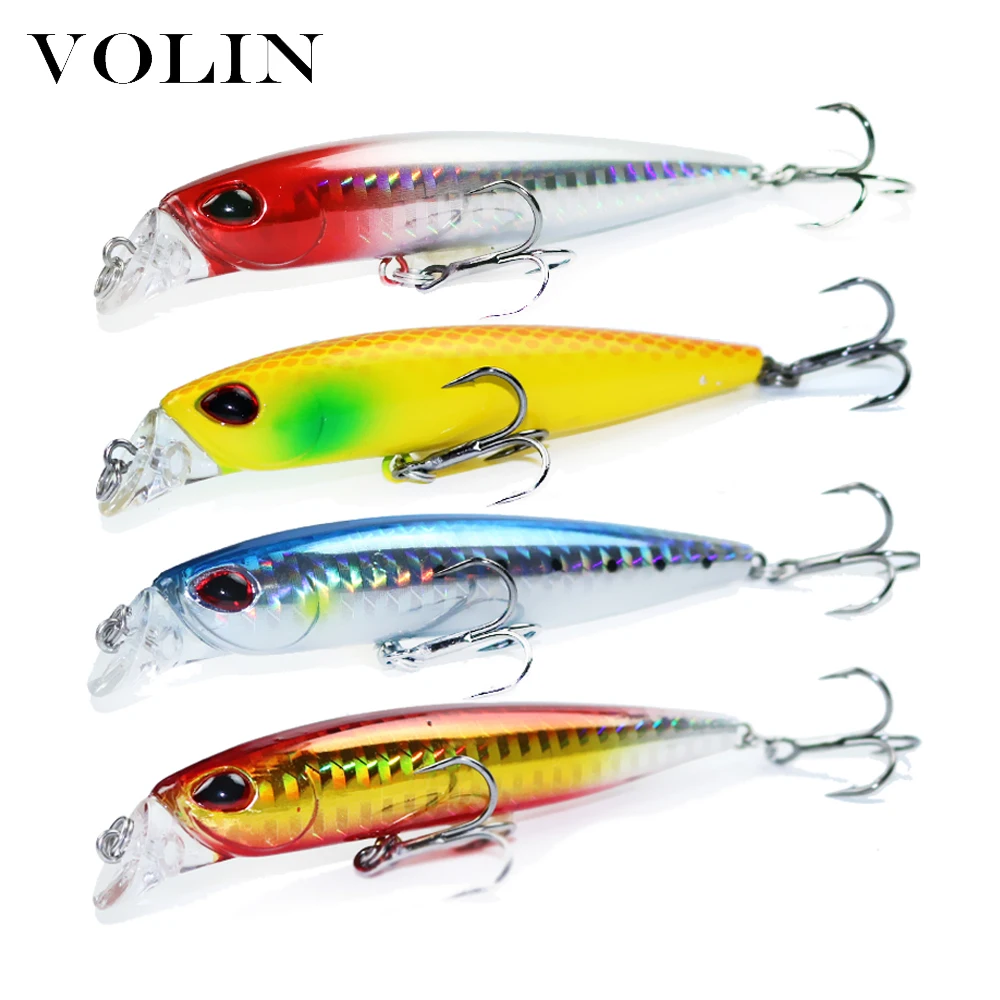 VOLIN NEW 1pc Floating Minnow 95mm 10g Fishing Lure Micro Artificial Hard Bait Longcast Wobblers for Trout Bass Pike