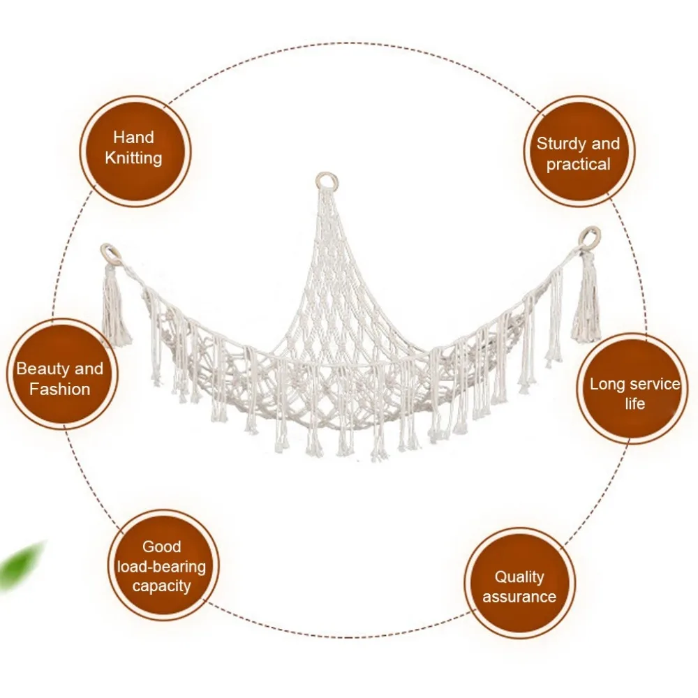 大容量ぬいぐるみハンモックネットマクラメ自由奔放に生きる家の装飾コーナーおもちゃ収納オーガナイザーぬいぐるみハンギングネット