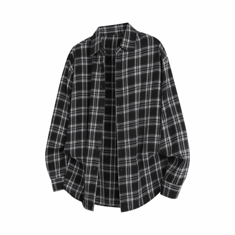 

Classic Checkered Long Sleeve Shirt For Men Casual Versatile Top