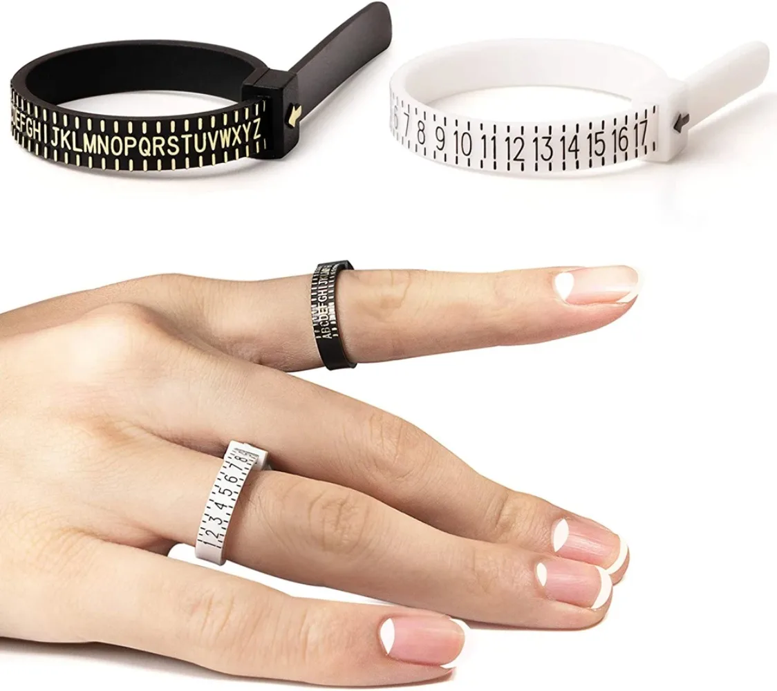US/UK/EU/HK/JP Ring Sizer Finger Gauge Measuring Tool Plastic Ruler Scale for Jewelry Craft Sizing Supplies
